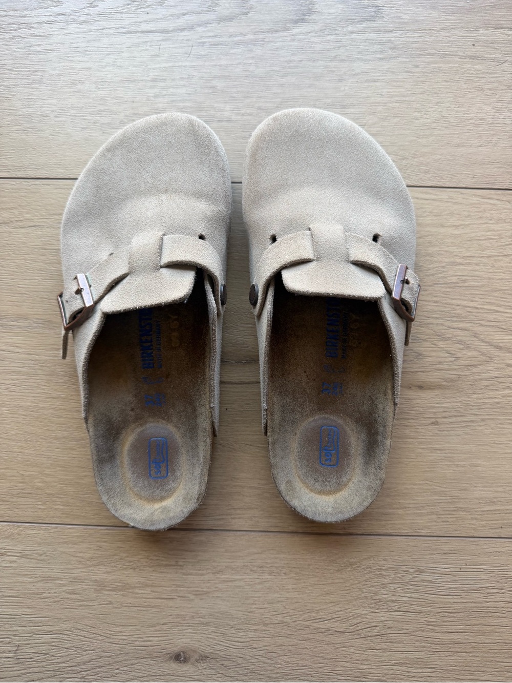 Taupe Boston Birkenstocks Size 37 only worn a few times-Good Conditon